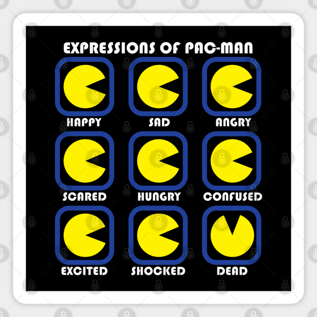 The Expressions of Pac-Man Magnet by Sterling_Arts_Design